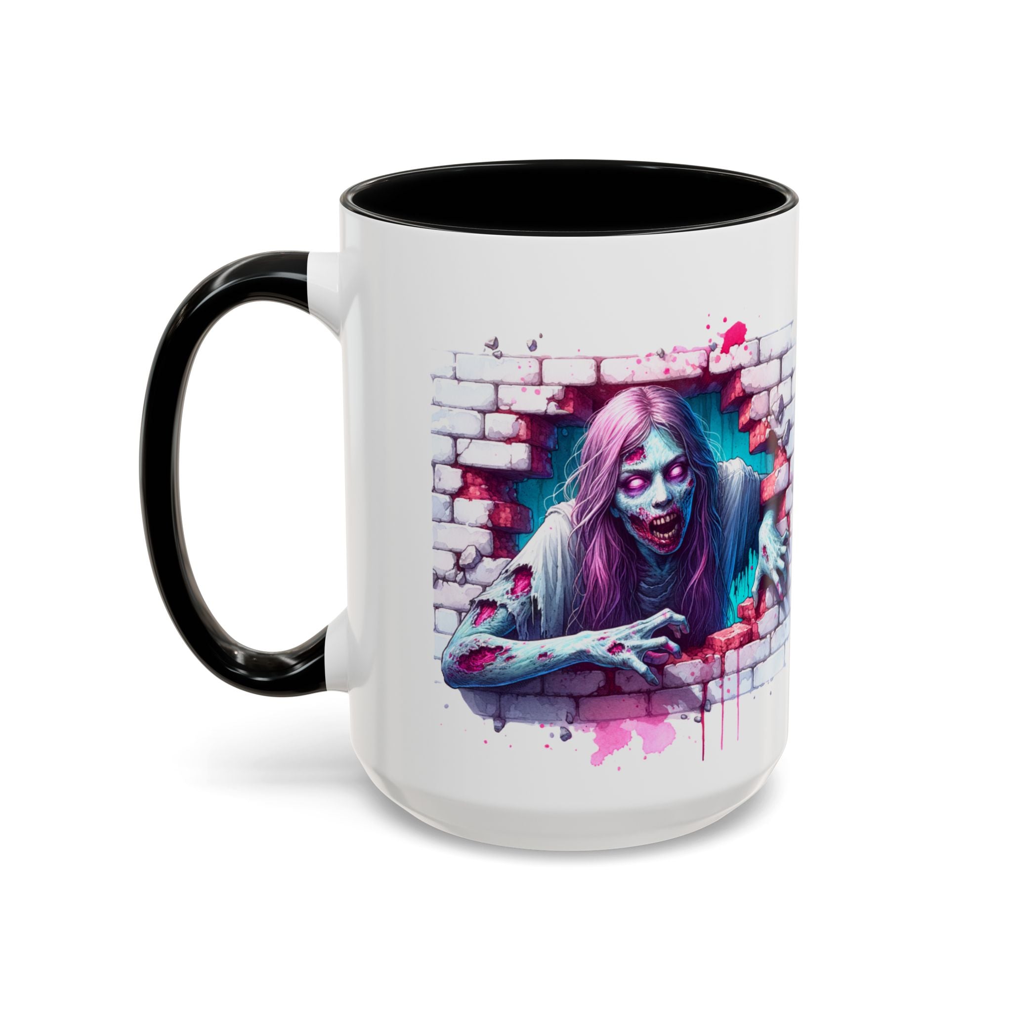 Spooky Zombie Accent Coffee Mug | Halloween Gift, Horror Decor, Unique Coffee Cup, Gothic Style, Zombie Art