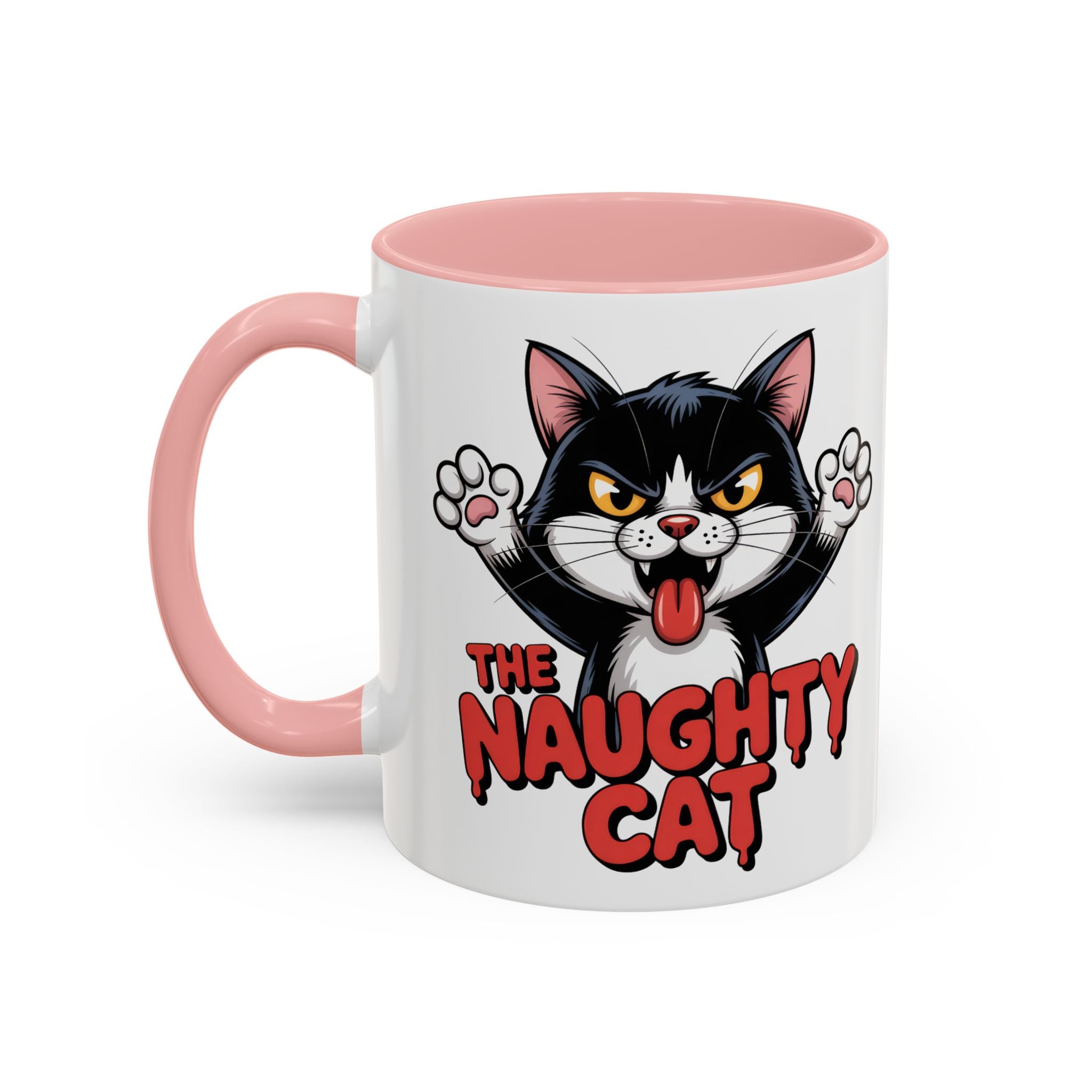 The Naughty Cat Accent Coffee Mug — Funny Cat Lover Gift (11/15oz)