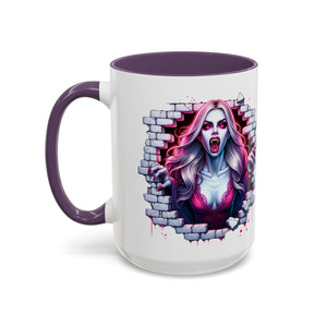 Vampire Wall Art Coffee Mug - Gothic,  Perfect Gift for Halloween, Unique Art Mug, Monster Mug, Fantasy Drinkware