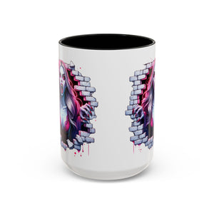 Vampire Wall Art Coffee Mug - Gothic,  Perfect Gift for Halloween, Unique Art Mug, Monster Mug, Fantasy Drinkware