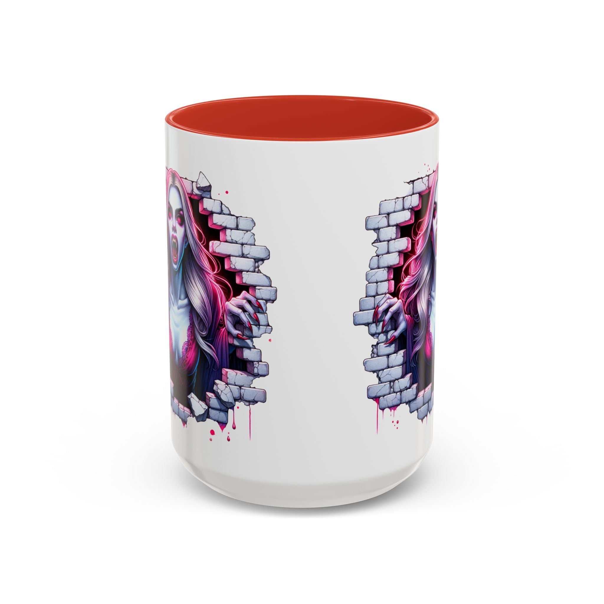 Vampire Wall Art Coffee Mug - Gothic,  Perfect Gift for Halloween, Unique Art Mug, Monster Mug, Fantasy Drinkware