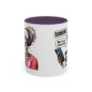 Running Skeleton Coffee Mug - Perfect for Fitness Lovers, Halloween Decor, Gift for Runners, Funny Tea Cup, Workout Enthusiast