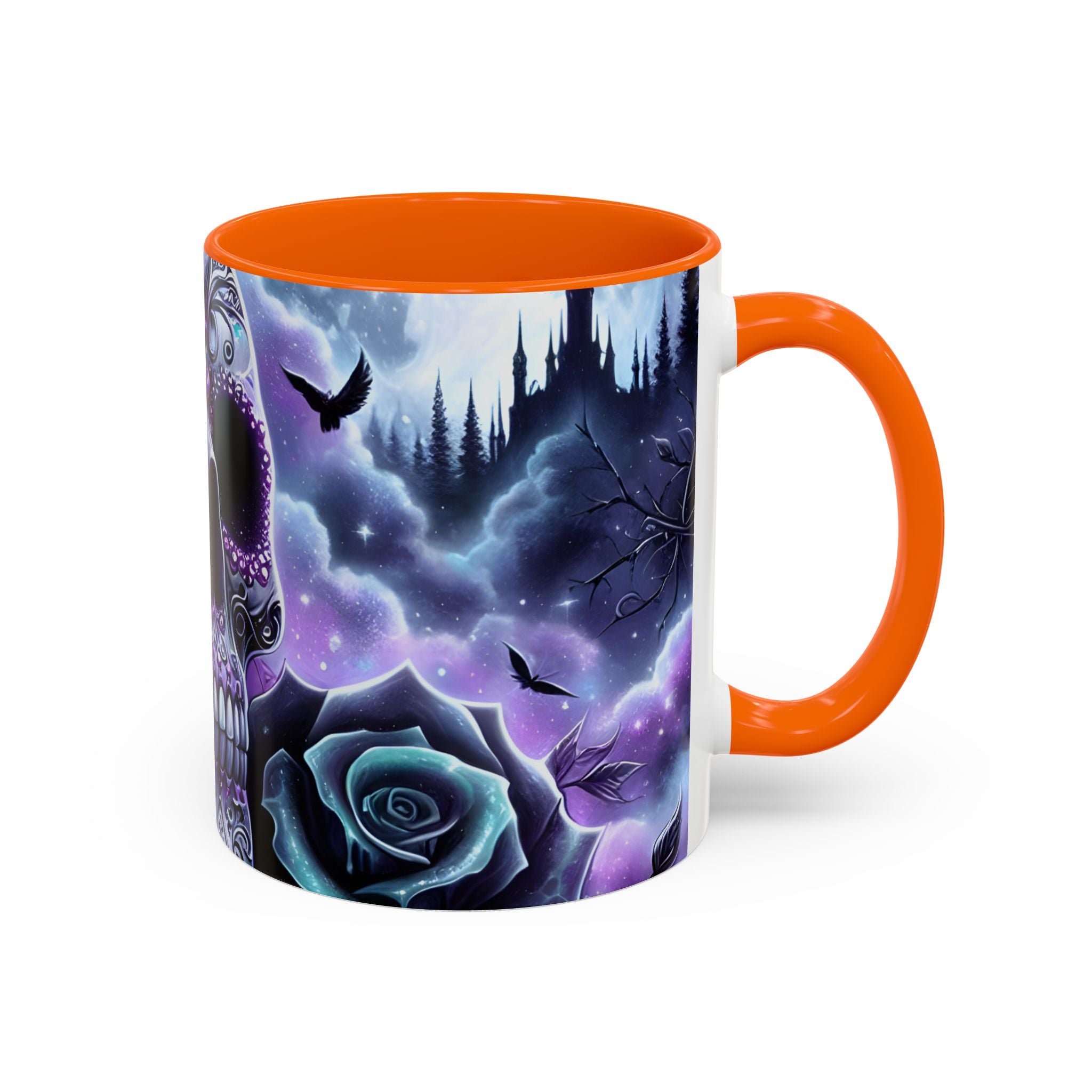 Gothic Skull Accent Coffee Mug - 11oz & 15oz roses fantasy