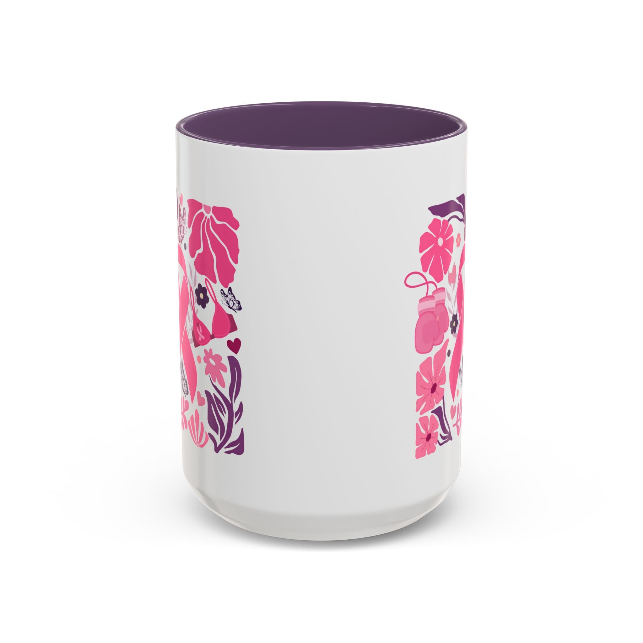 Pink Floral Awareness Coffee Mug, Breast Cancer Awareness Mug, Gift for Her, Supportive Drinkware, Motivational Mug