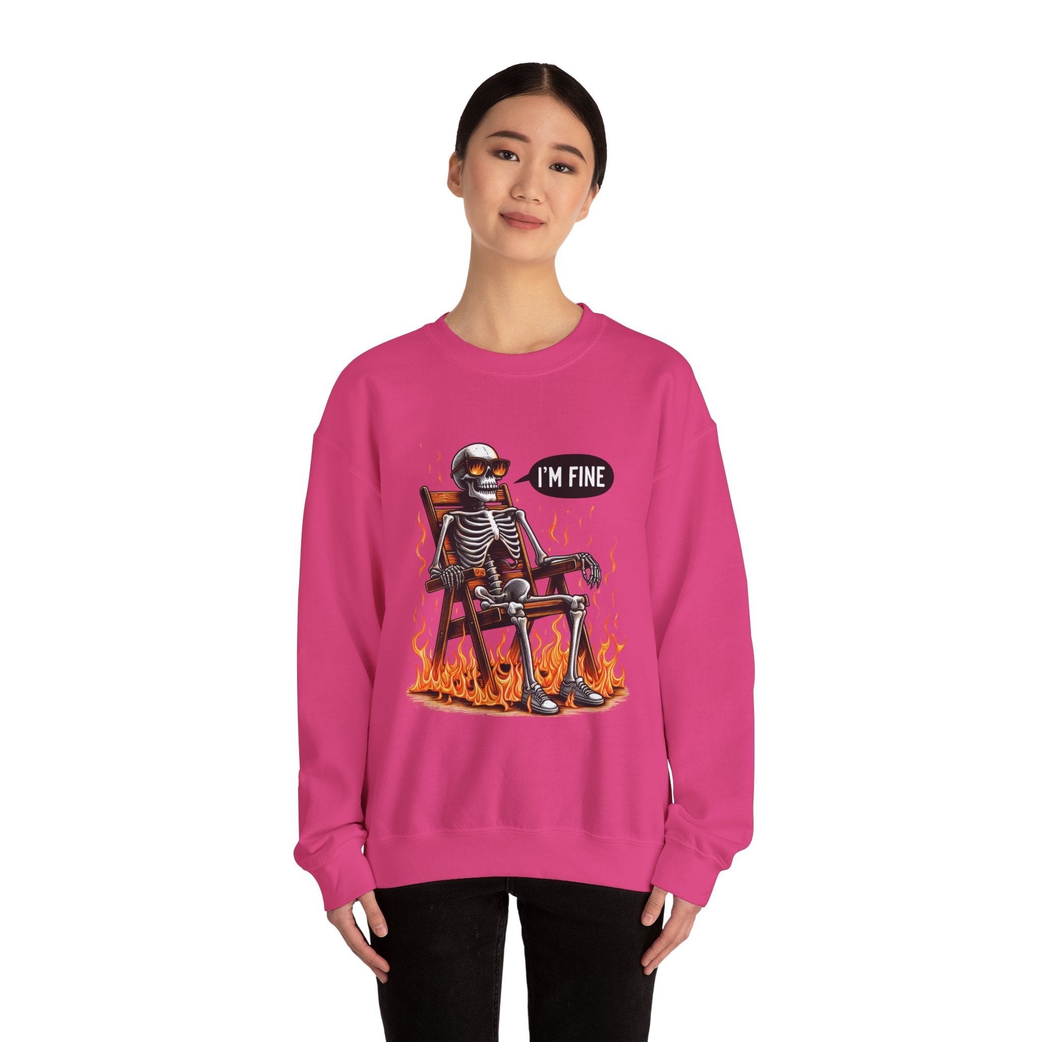 Chill Vibes Skeleton Sweatshirt, Unisex Crewneck, Perfect for Halloween, Casual Wear, Gift for Friends, Cozy Lounge Wear