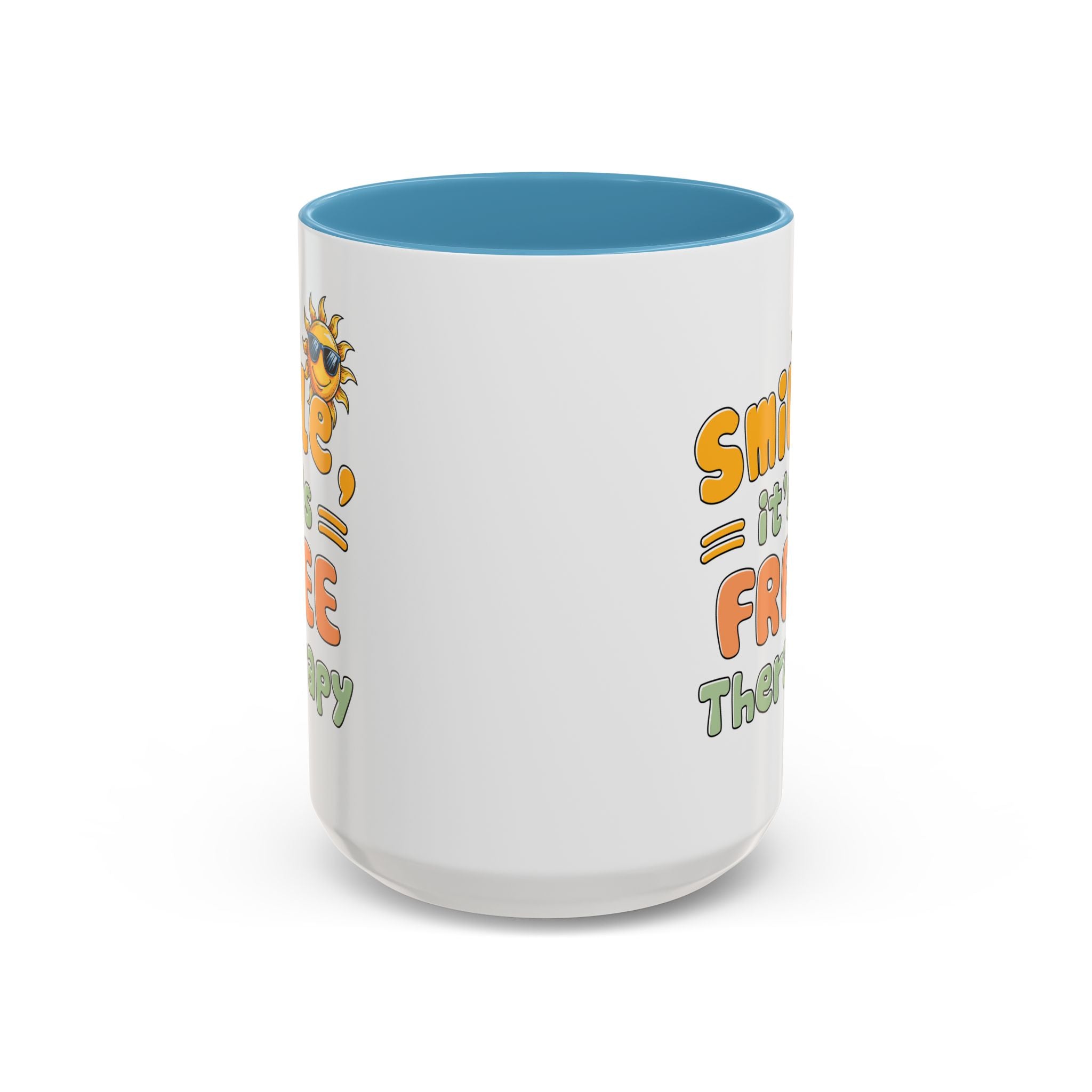 Smile It's Free Therapy Coffee Mug - Fun & Cheerful Accent Mugs for Brightening Your Day
