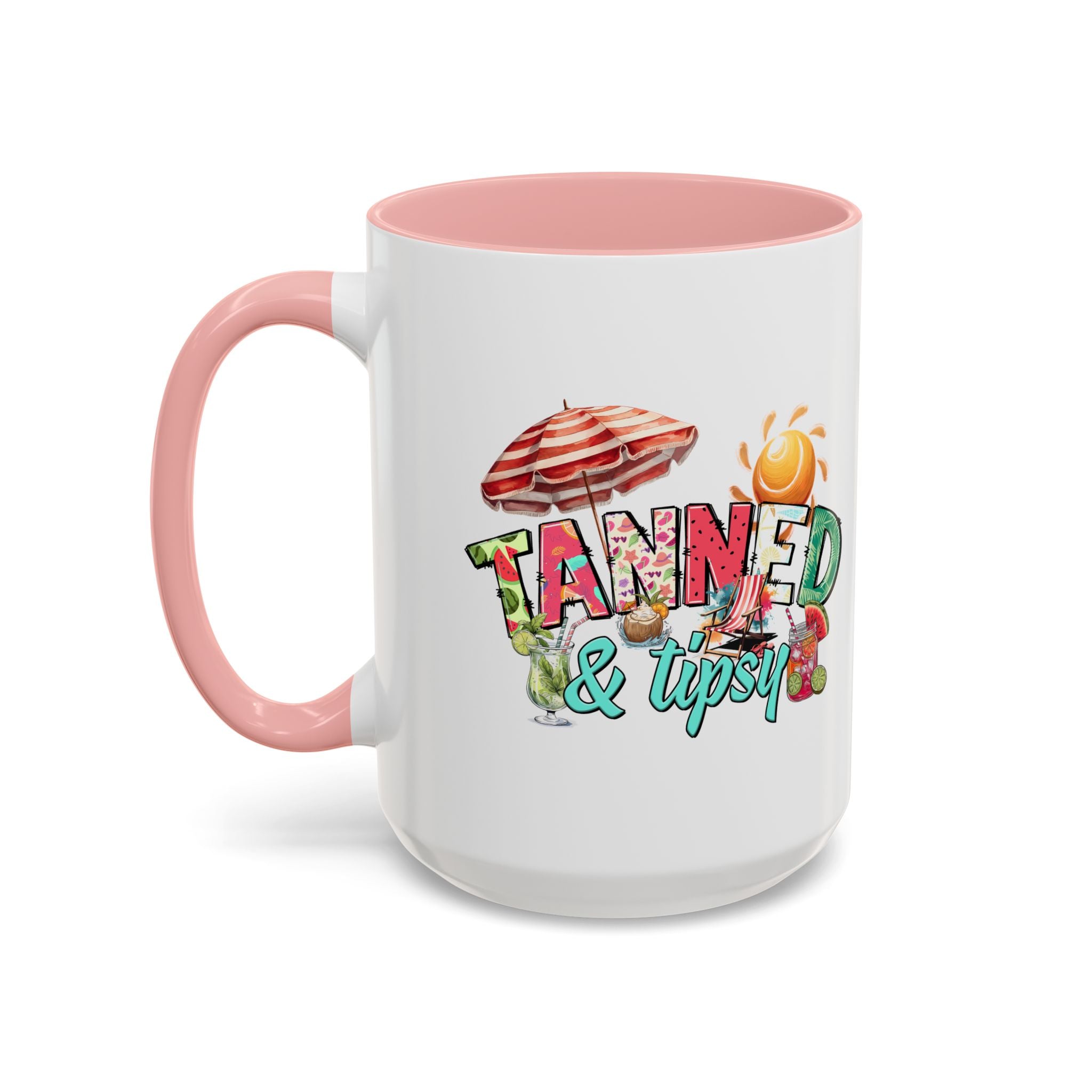 Tanned & Tipsy Accent Coffee Mug - Perfect for Summer Vibes & Beach Lovers party