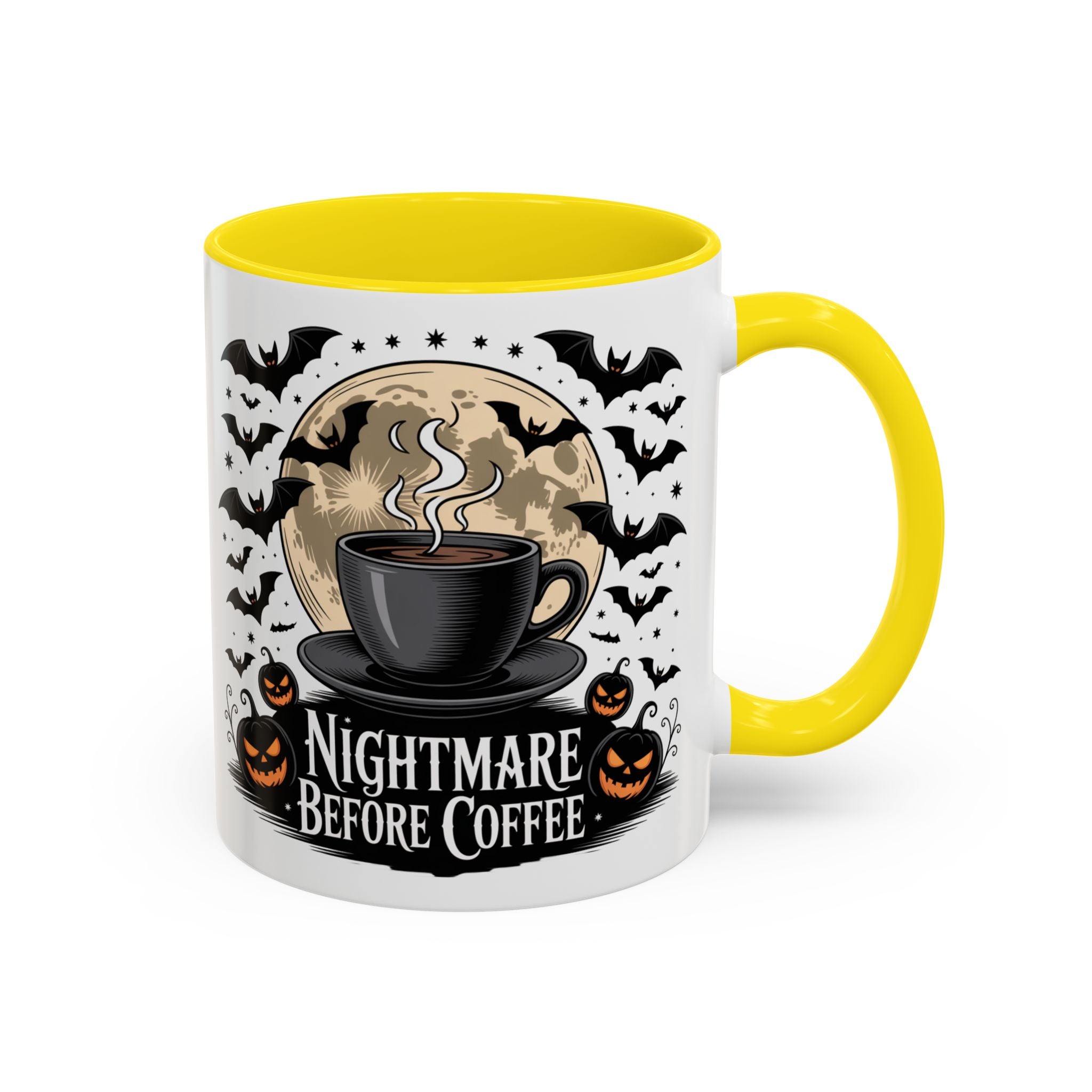Halloween-Themed Coffee Mug: Nightmare Before Coffee funny art