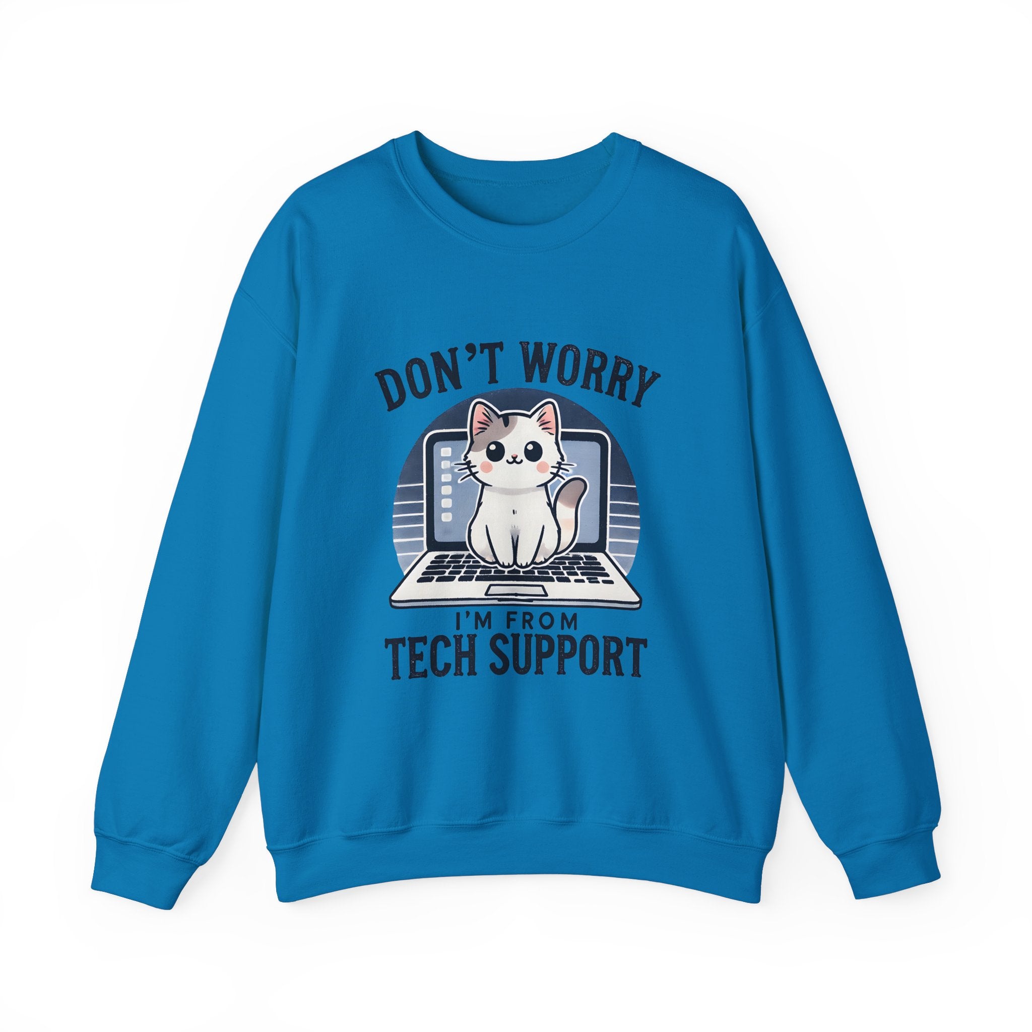 Tech Support Cat Crewneck Sweatshirt – Fun Gift for IT Lovers