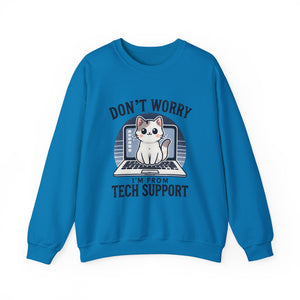 Tech Support Cat Crewneck Sweatshirt – Fun Gift for IT Lovers