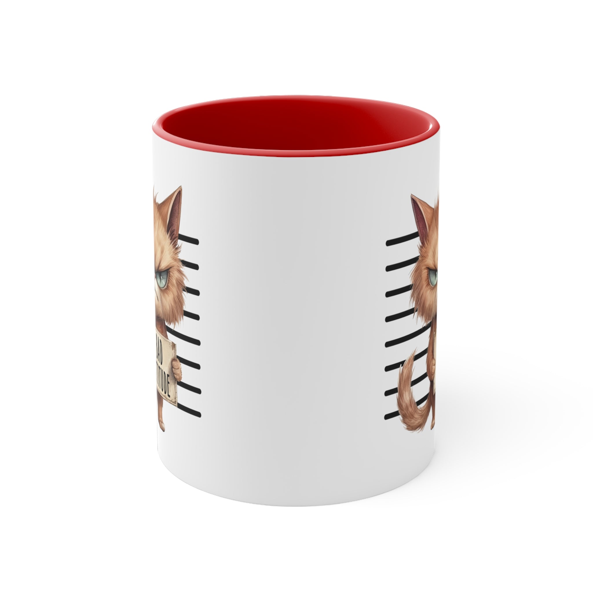 Funny cat bad attitude Accent Coffee Mug, 11oz animal lover gift