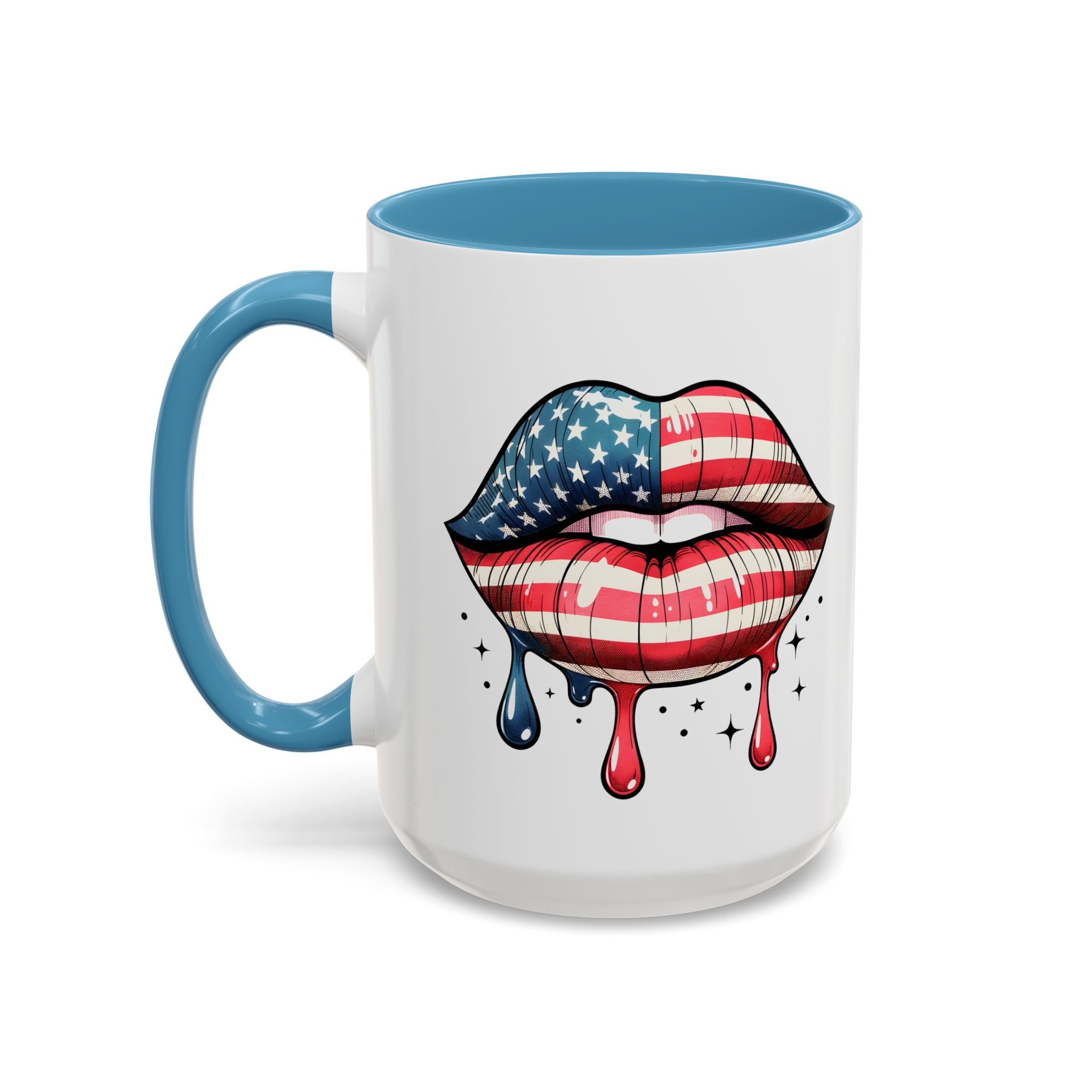 Patriotic Lip Print Coffee Mug – 11oz & 15oz