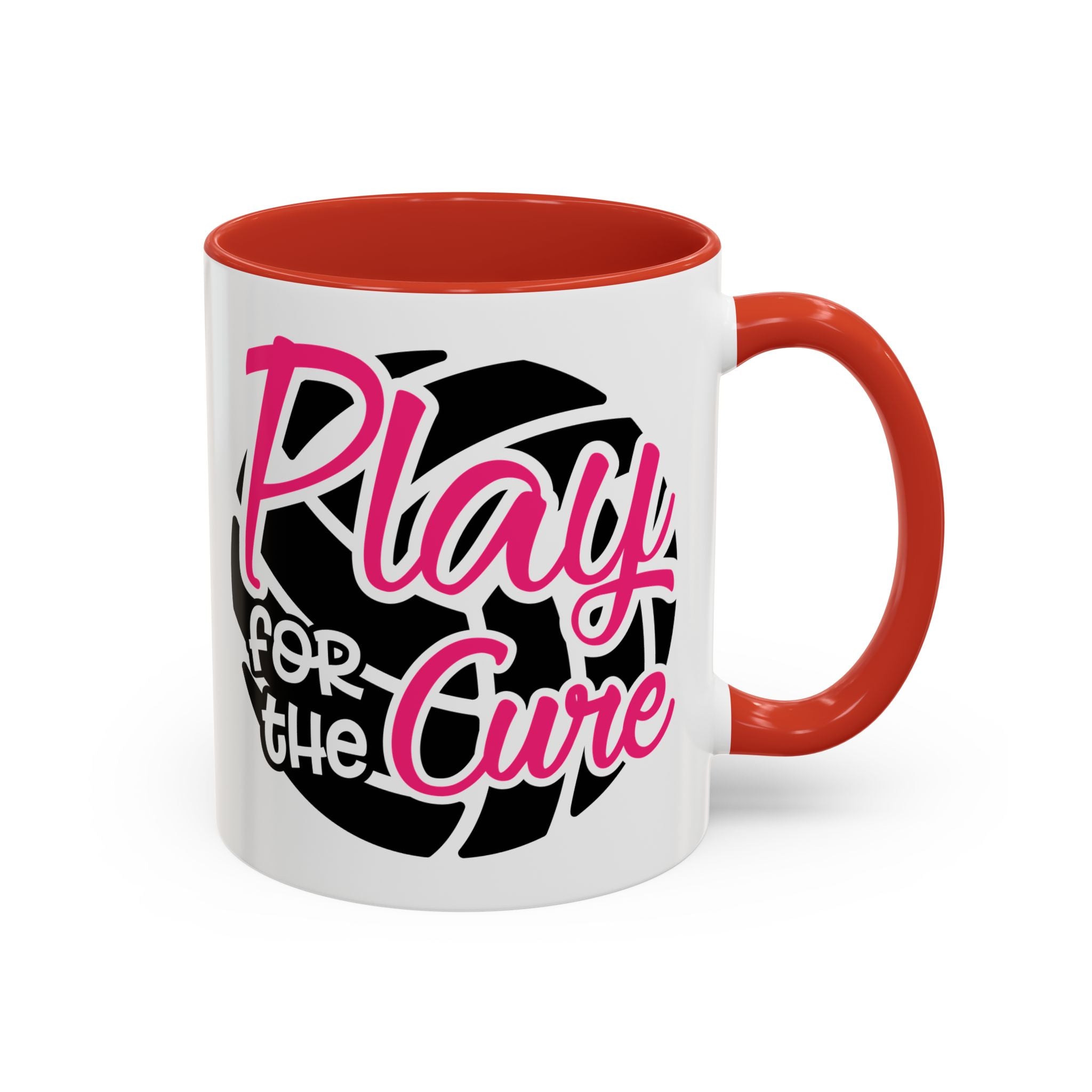 Volleyball  Coffee Mug, Play for the Cure Cup, Sports Gift , Athletes, Cancer Awareness, Inspirational Mug