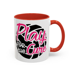 Volleyball  Coffee Mug, Play for the Cure Cup, Sports Gift , Athletes, Cancer Awareness, Inspirational Mug
