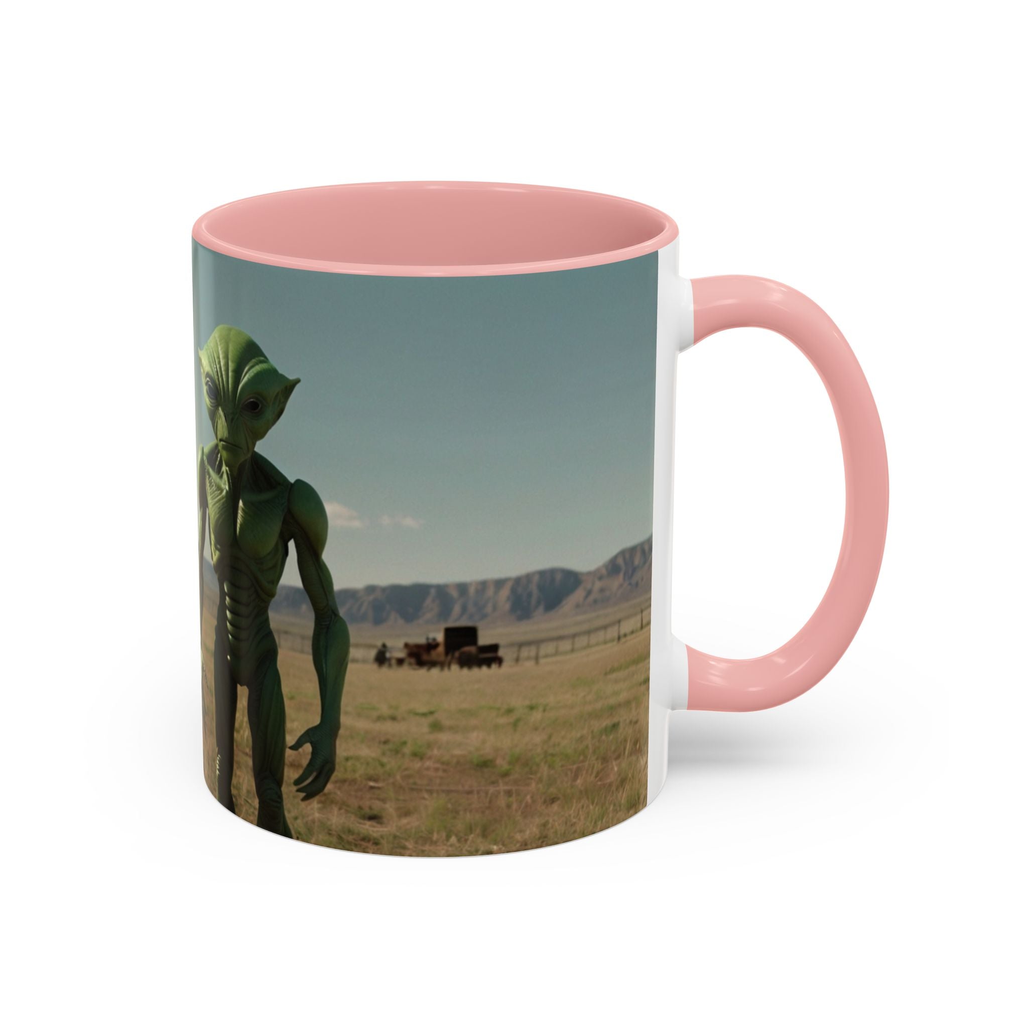 Alien Encounter Accent Coffee Mug – Sci‑Fi UFO Extraterrestrial Design (11/15oz)