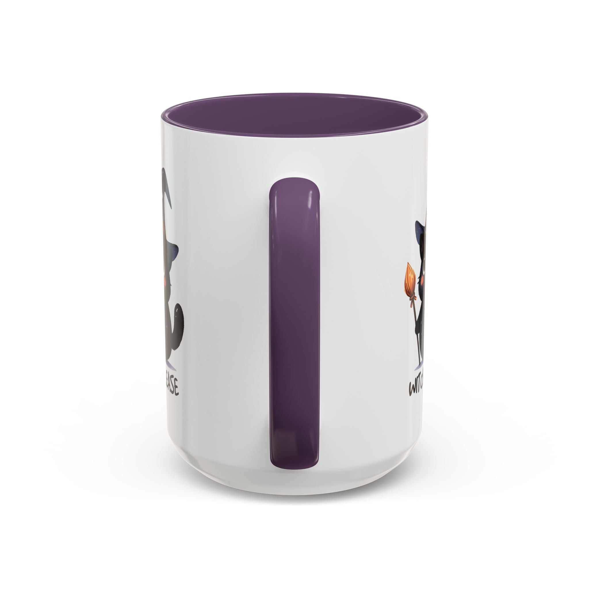 Cute Witch Cat Coffee Mug - Perfect for Halloween, Cat Lover Gift, Witch Please Design, Black Cat Mug, Cozy Drinkware