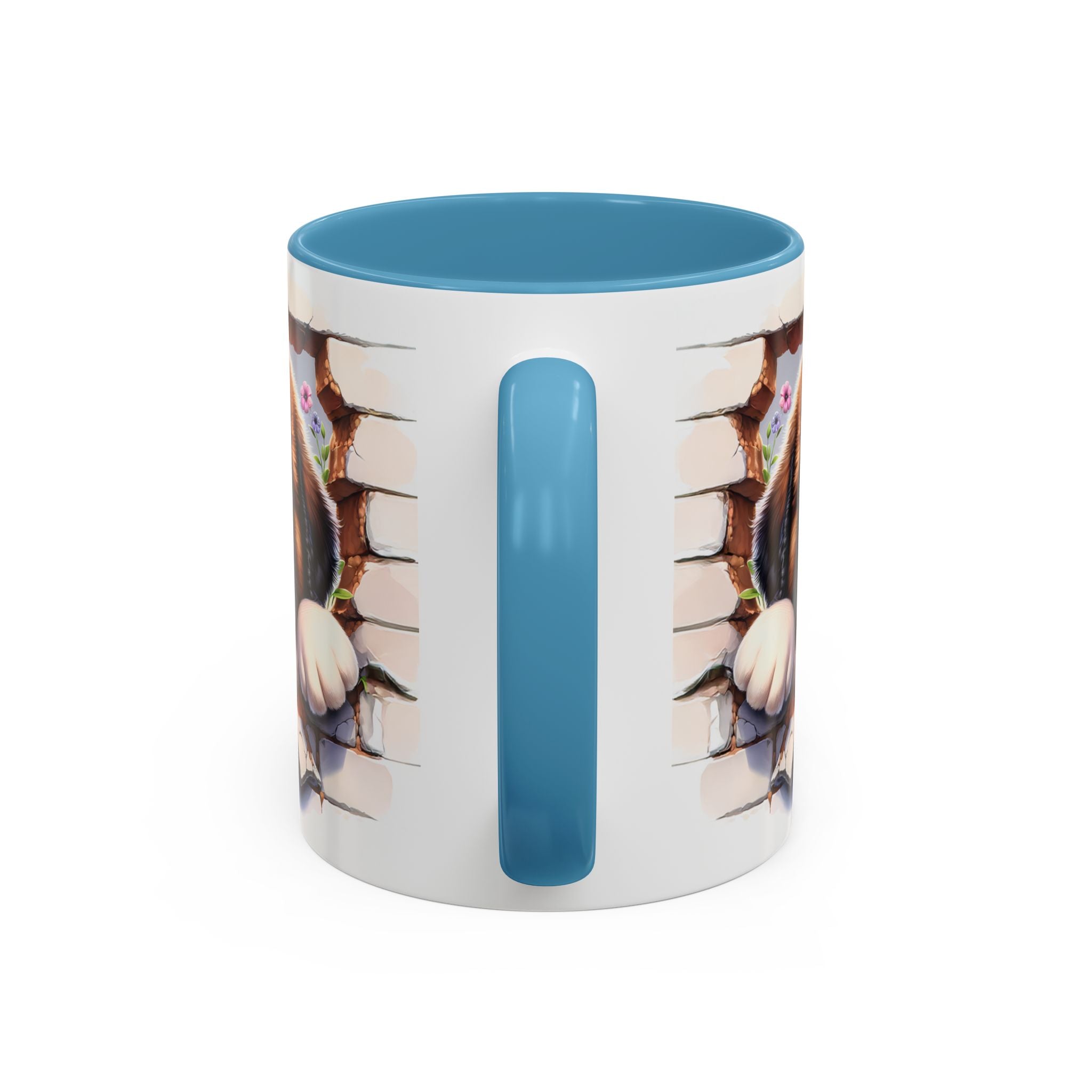 Cute Dog Breakthrough Accent Coffee Mug - Gift for Dog Lovers, Home Decor, Personalized Pet Mug, Puppy Lover's Kitchenware