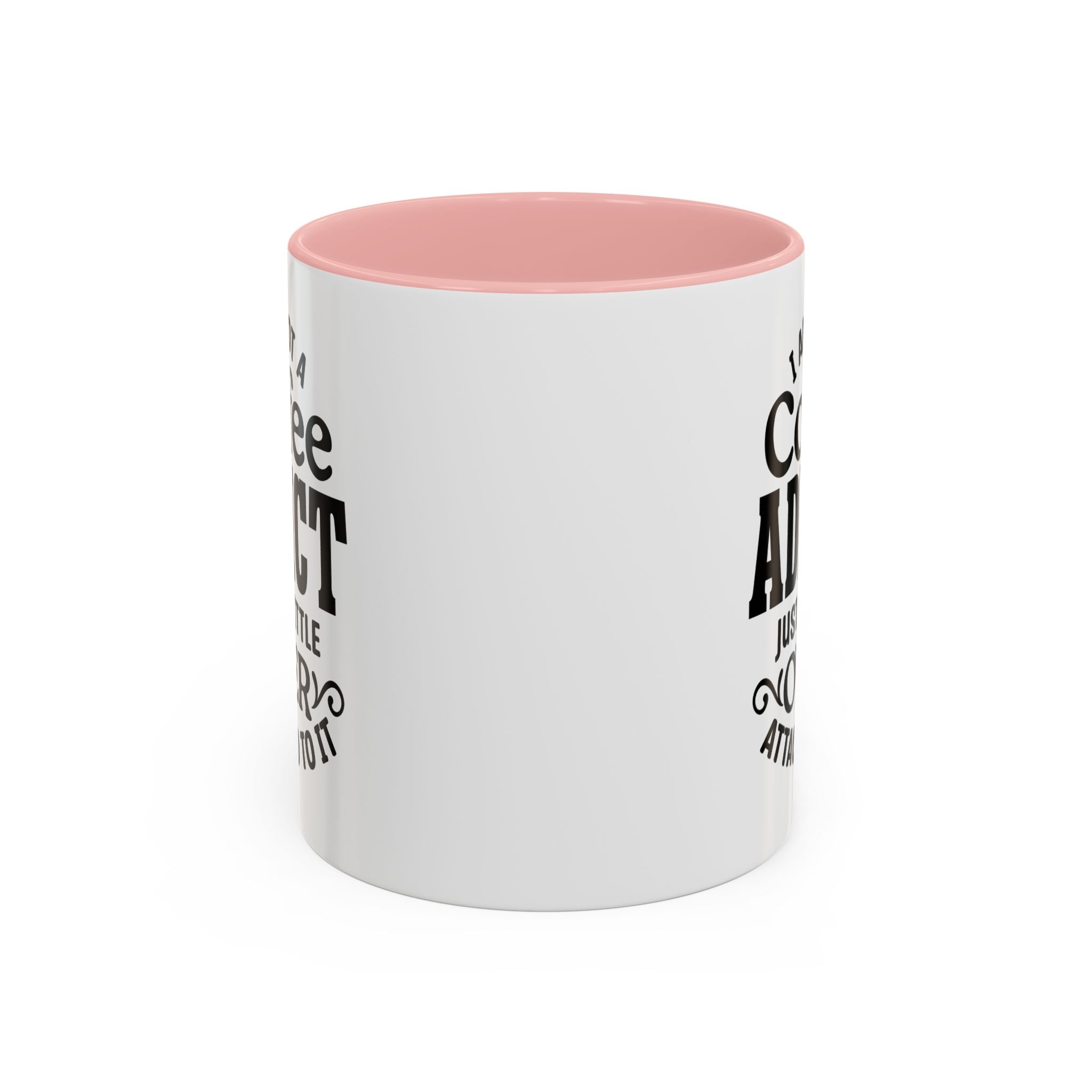 Coffee Addict Mug, Funny Coffee Lover Gift, Black Accent Mug, Warm Beverage Cup, Office Humor Drinkware