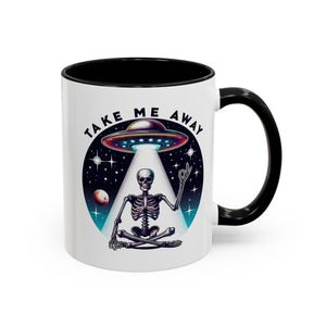 Galactic Skeleton Coffee Mug, Take Me Away Mug, Space-Themed Mug, Unique Gift for alien Lovers, Sci-Fi Cafe Mug