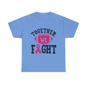 Together We Fight Football Tee, Awareness T-Shirt, Breast Cancer Support Shirt, Unisex Cotton Tee, Game Day Apparel, Gift for Him/Her