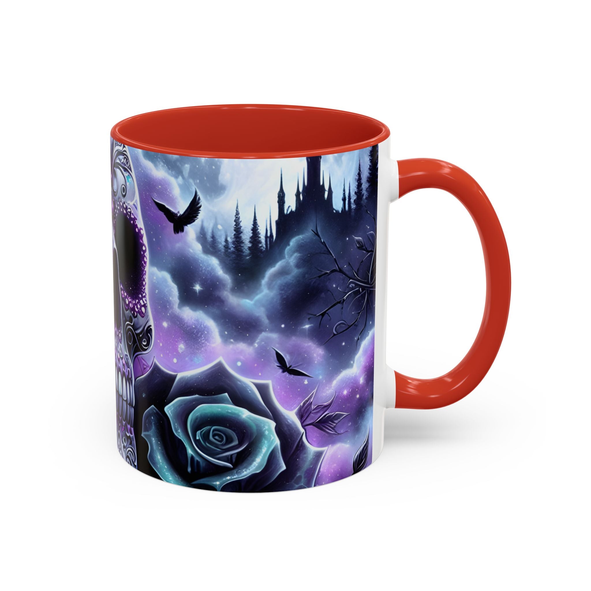 Gothic Skull Accent Coffee Mug - 11oz & 15oz roses fantasy