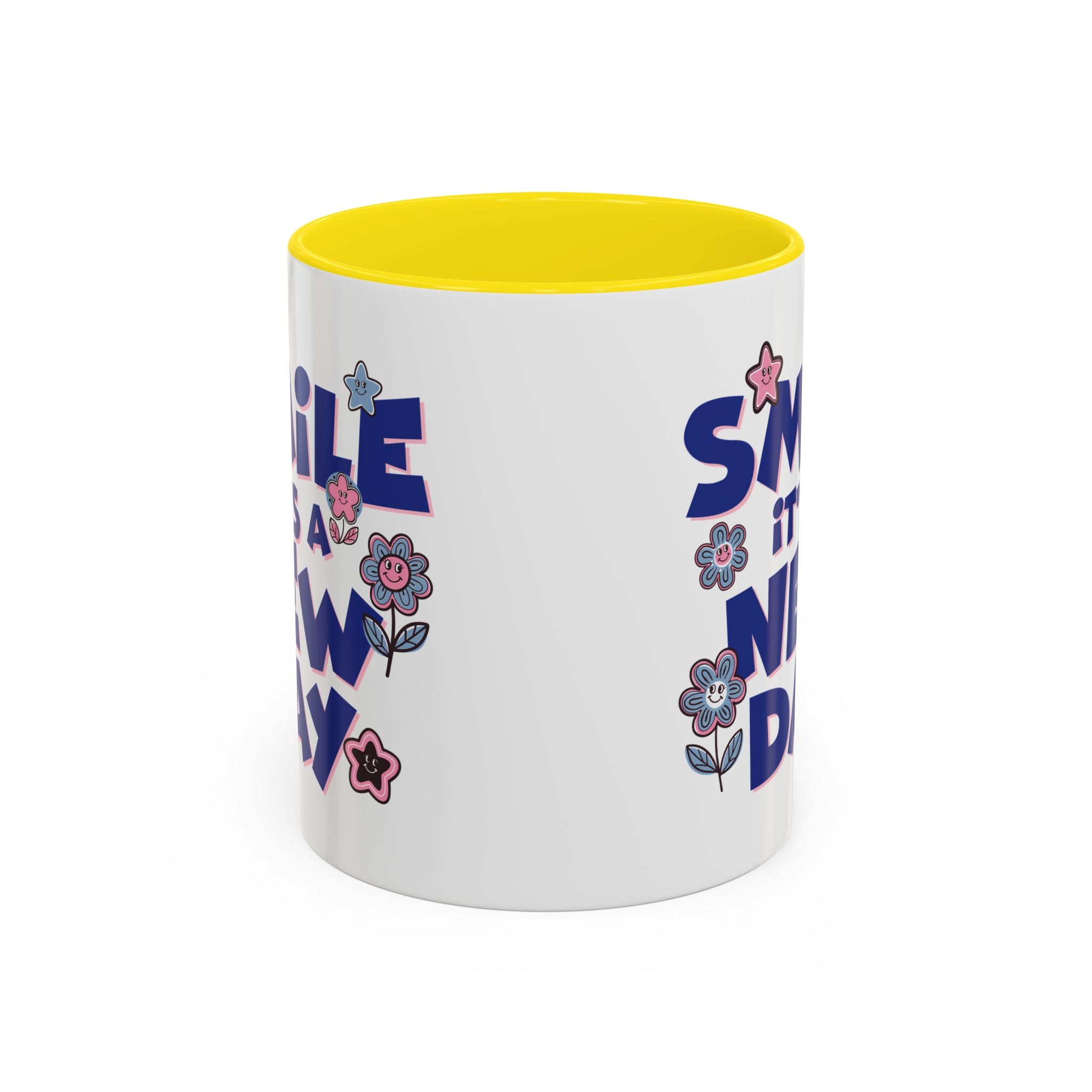 Inspirational Flower Design Coffee Mug - "Smile It's a New Day" - Perfect Gift for Coffee Lovers
