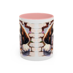 Cute Dog Breakthrough Accent Coffee Mug - Gift for Dog Lovers, Home Decor, Personalized Pet Mug, Puppy Lover's Kitchenware