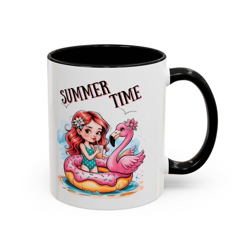 Summer Time Accent Coffee Mug - 11oz & 15oz funny cute girl floating