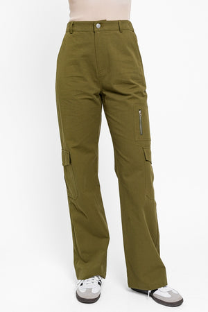 Tasha Apparel High Waisted Wide Leg Cargo Pants with Pockets