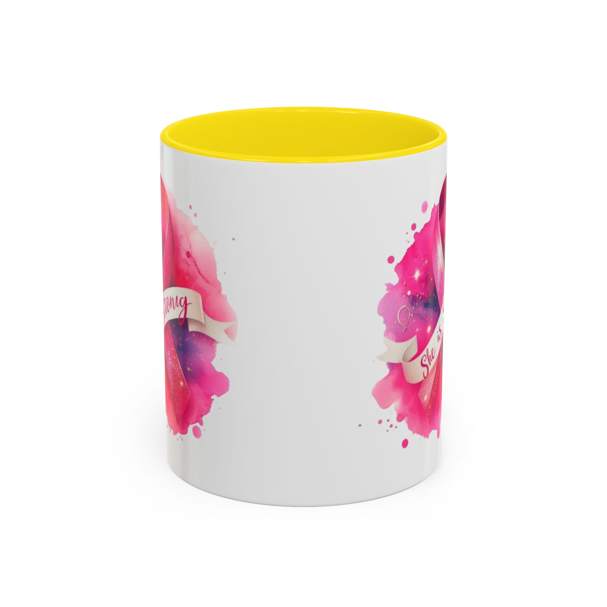 Empowering Pink Ribbon Coffee Mug | She is Strong | Gift for Cancer Awareness, Inspirational Drinkware, Office Mug, Motivational [...]