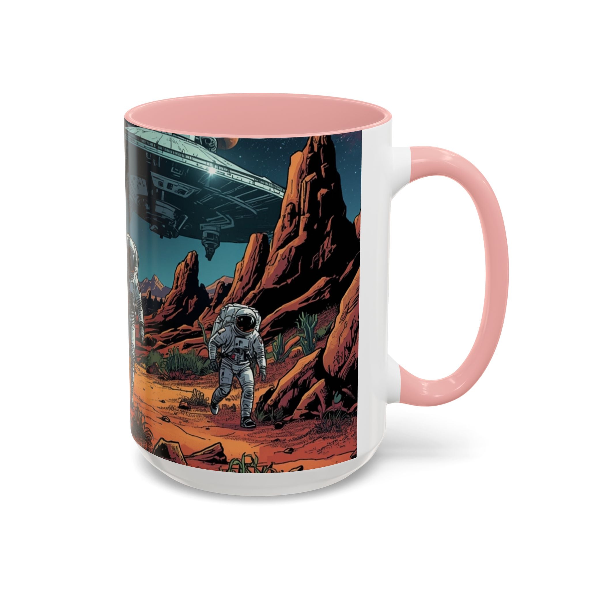 spacemen and aliens on planet Astronaut Adventure Coffee Mug - 11oz & 15oz