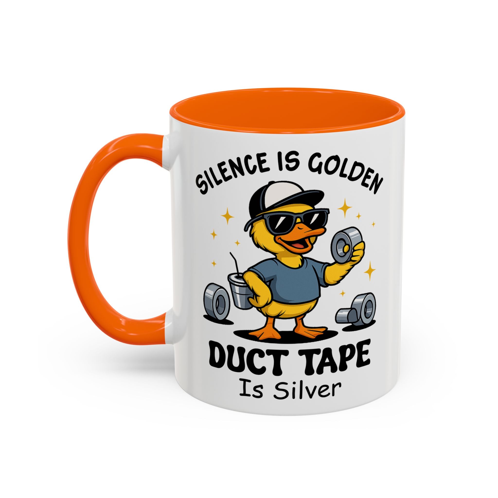 Silence Is Golden Duct Tape Is Silver Mug — Funny Duck Repair Coffee Mug (11/15 oz)