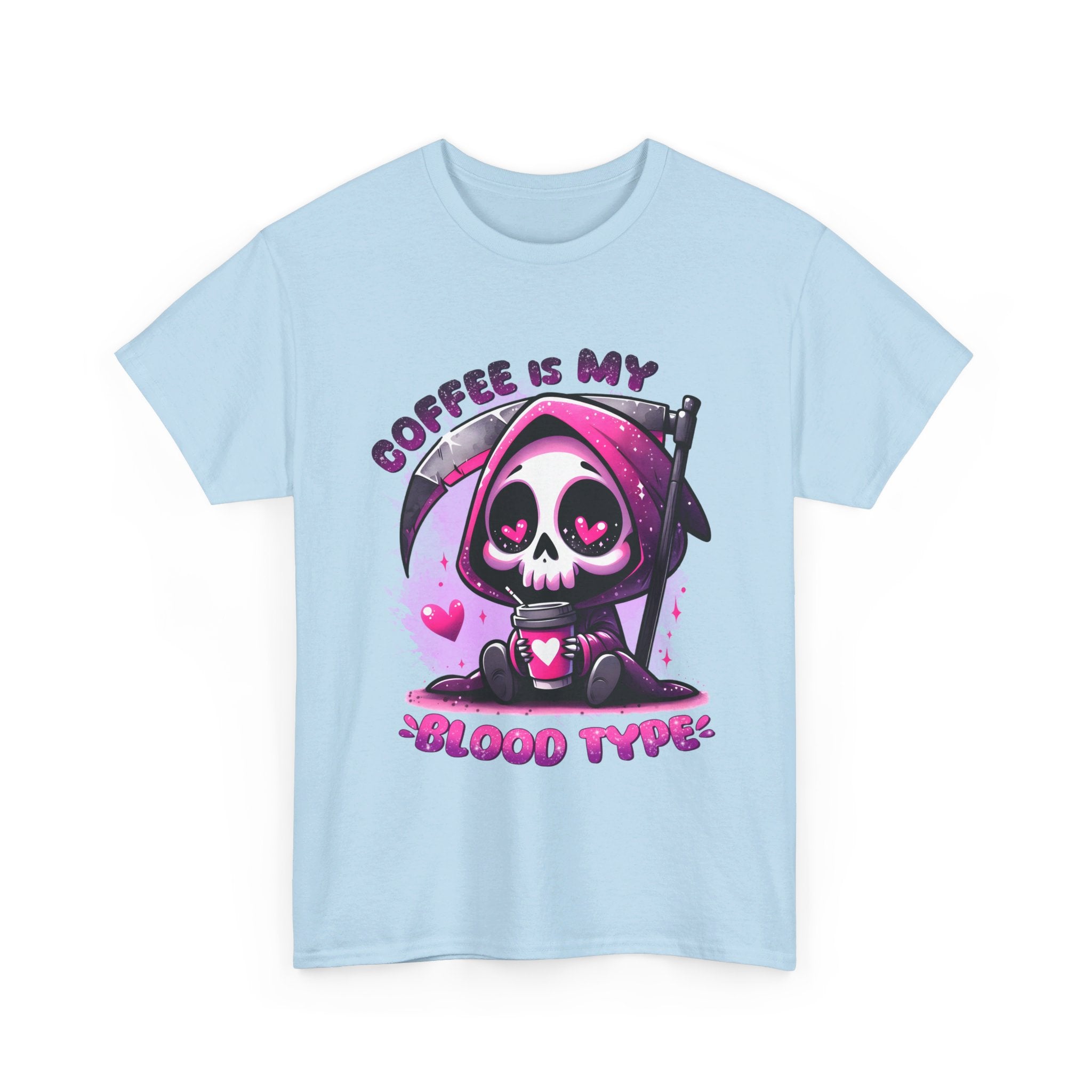 grim reaper coffee is my blood type Unisex Heavy Cotton Tee by the x m world