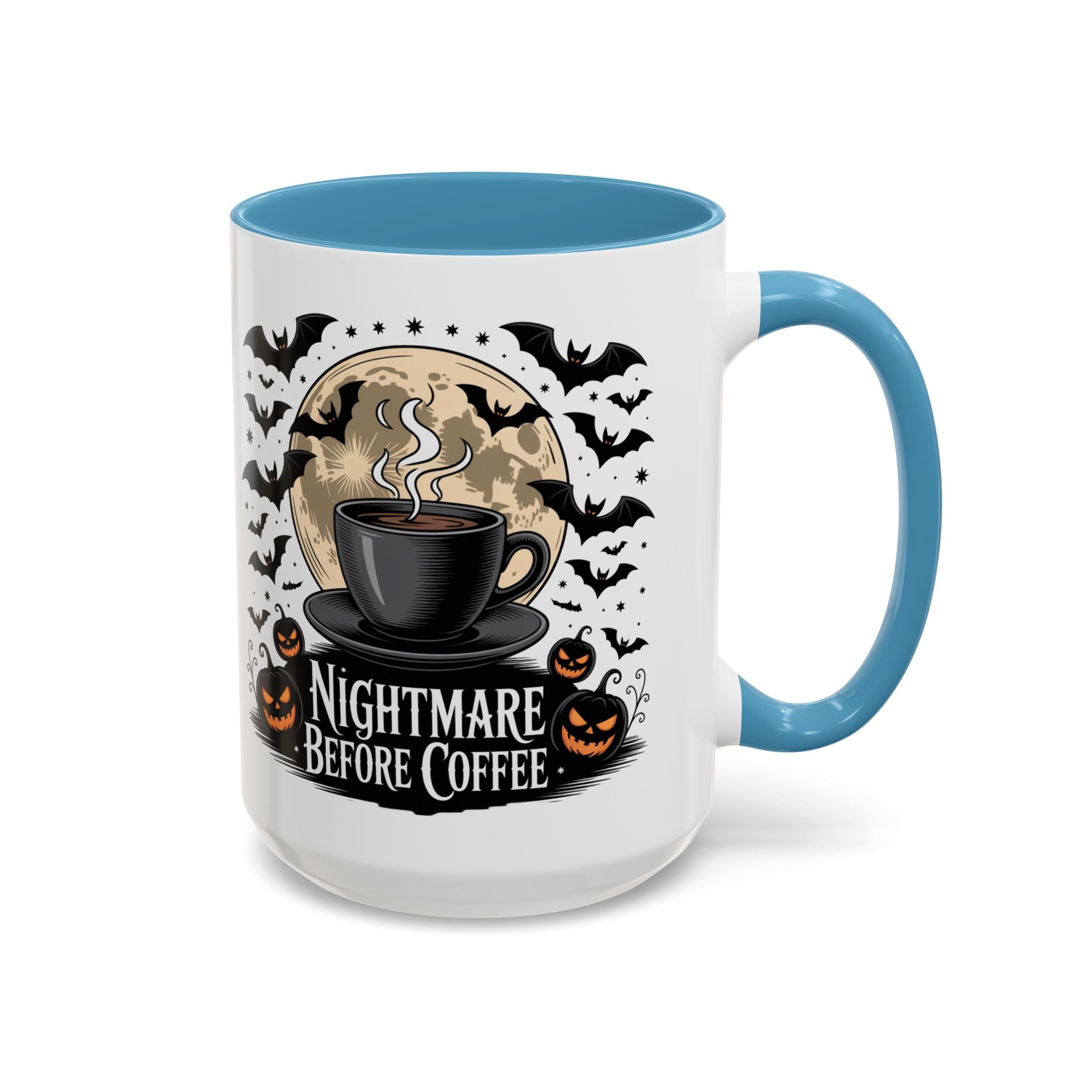 Halloween-Themed Coffee Mug: Nightmare Before Coffee funny art