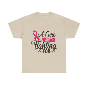 Breast Cancer Awareness Tee - A Cure Worth Fighting For, Unisex T-Shirt, Support, Gift, Fundraising, October Awareness, Comfortable Cotton