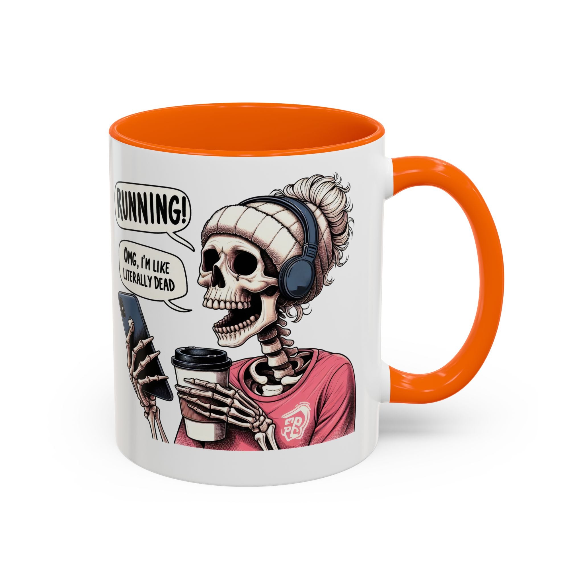 Running Skeleton Coffee Mug - Perfect for Fitness Lovers, Halloween Decor, Gift for Runners, Funny Tea Cup, Workout Enthusiast