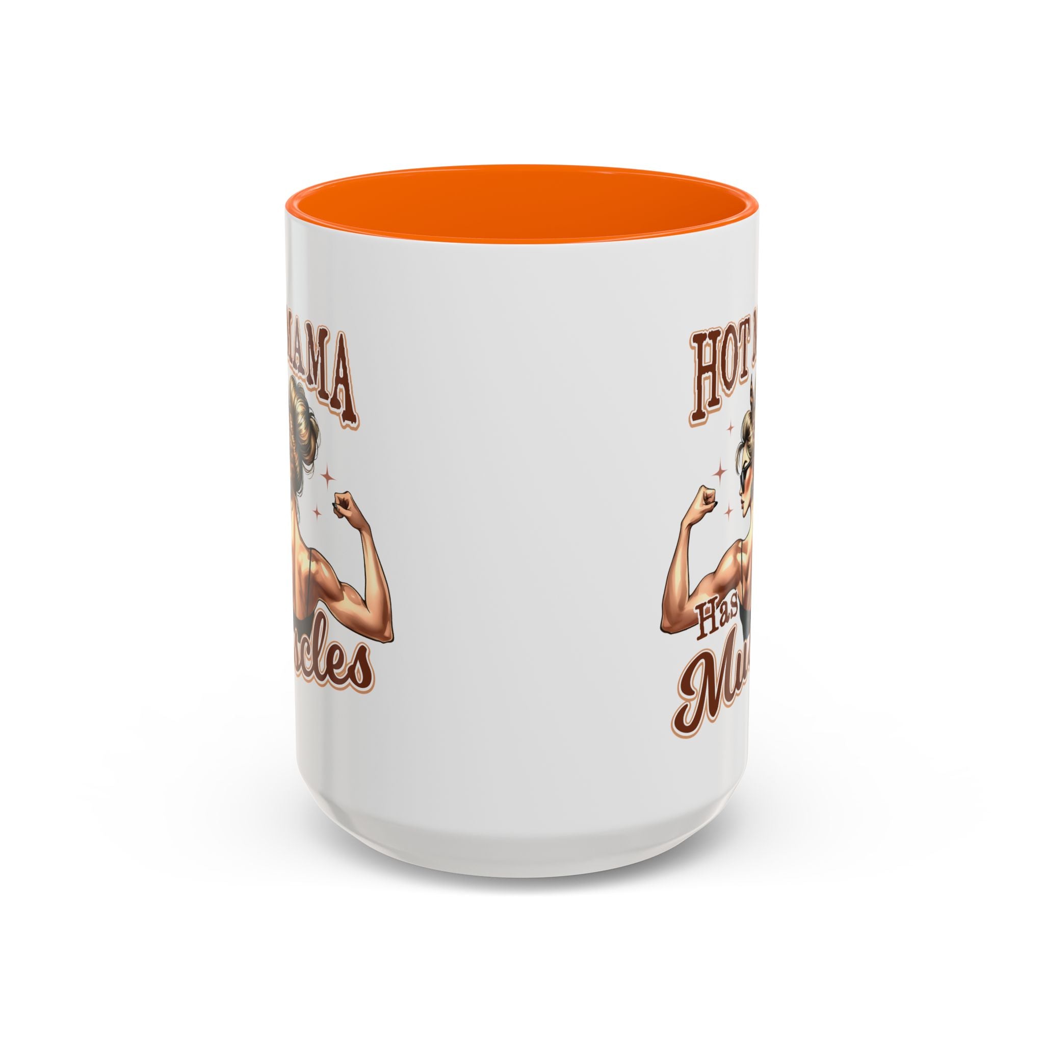 Hot Mama Has Muscles Coffee Mug - Fun & Motivational 11/15oz Accent Mug for Fitness Lovers