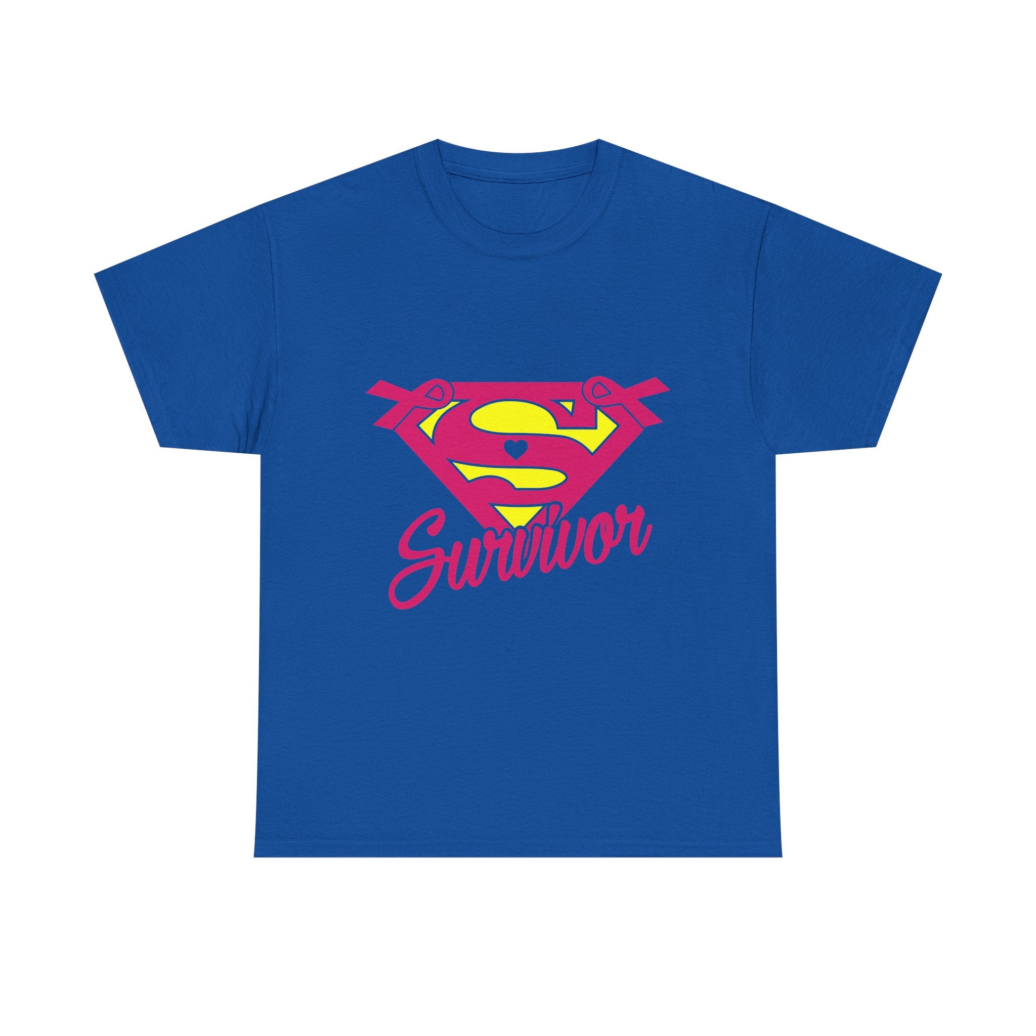Super Survivor Unisex Heavy Cotton Tee, Support Cancer Awareness Shirt, Inspirational T-Shirt, Gift for Survivors, Motivational Apparel