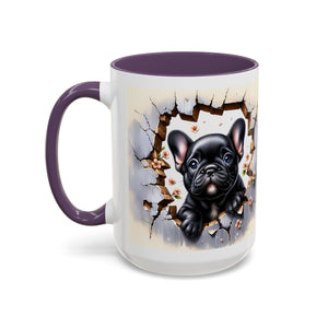 Cute French Bulldog Accent Coffee Mug, Pet Lover Gift, Dog Lover Mug, Home Office Coffee Cup, Unique Animal Print Mug