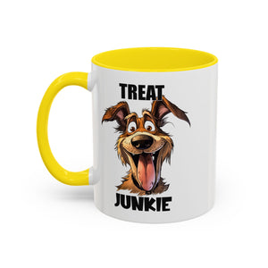 Funny Dog Lover Coffee Mug - Treat Junkie, Pet Gift, Animal Lover Cup, Dog Mom, Unique Mug for Dog Owners