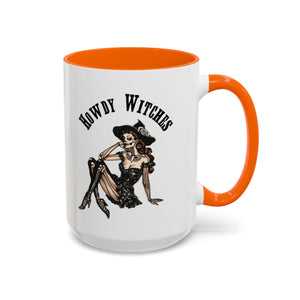 Howdy Witches Coffee Mug - Spooky Halloween Mug, Gift for Witches, Witchy Decor, Gothic Coffee Cup, Skeleton Design