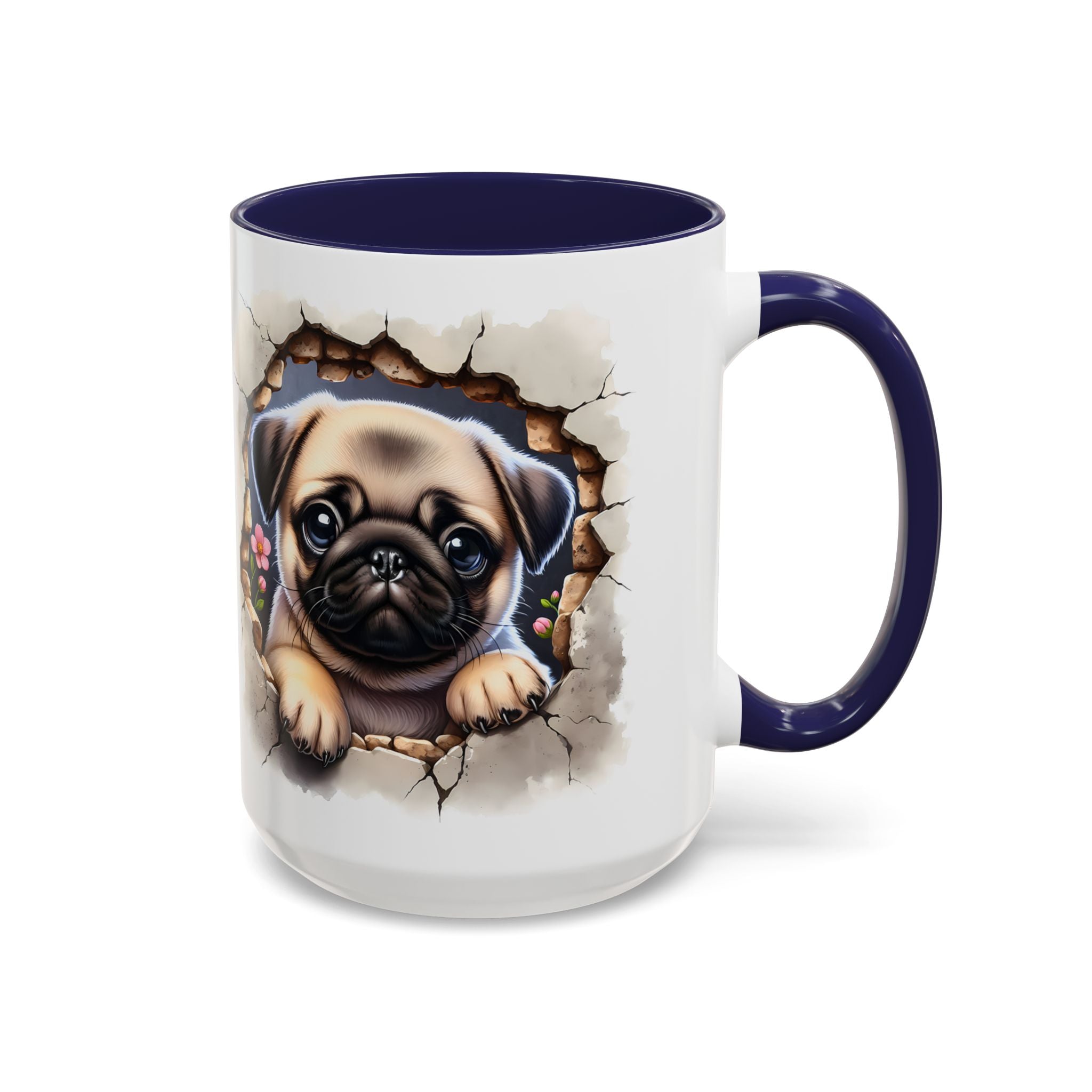 Pug In A Wall Coffee Mug - Cozy Ceramic Cup for Dog Lovers - Cute Pet Gift for Birthdays, Anniversaries, and Holidays