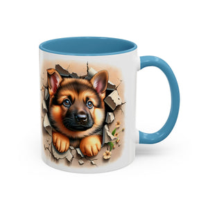 German Shepherd Accent Coffee Mug | Dog Lover Gift, Tasty Hot Beverage Cup, Pet Themed Kitchenware, Animal Adoption Cup, Unique Pet Gift