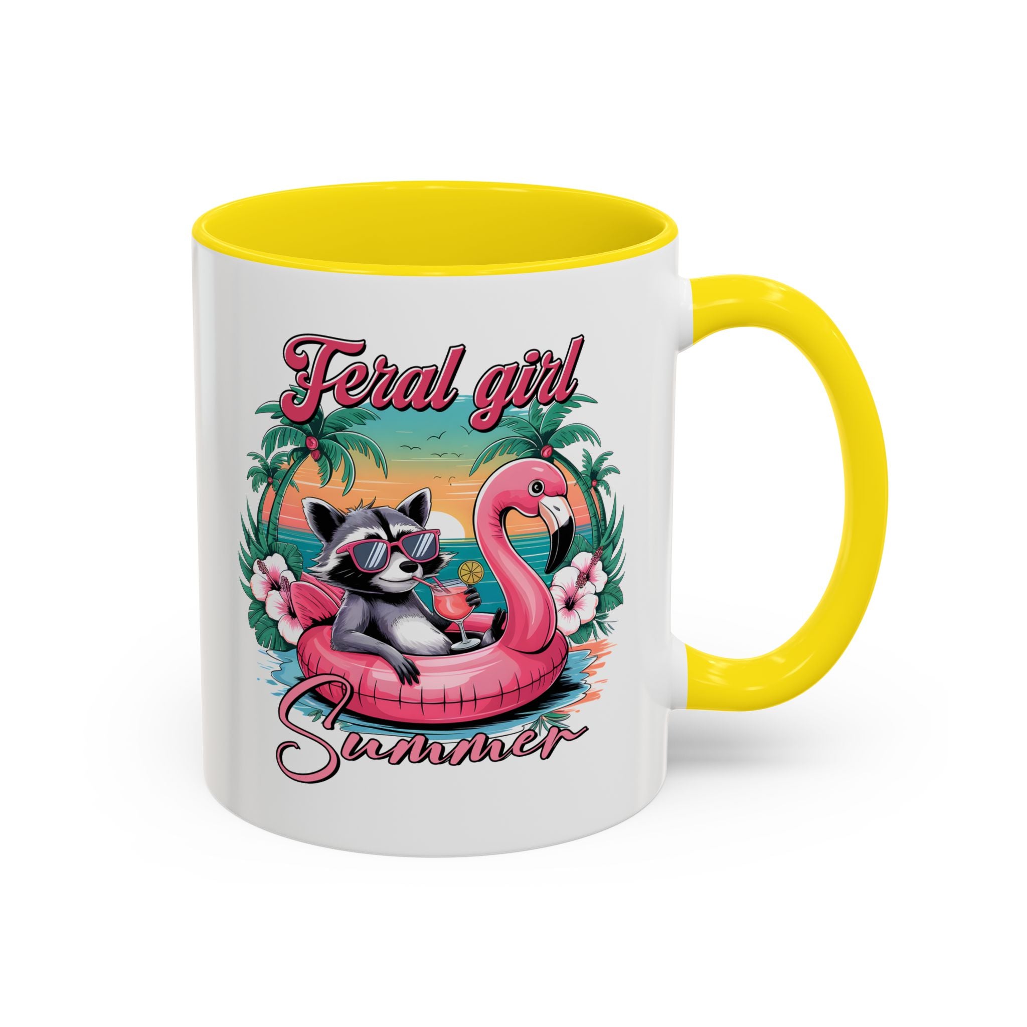 Feral Girl Summer Coffee Mug - Accent Design for Animal Lovers