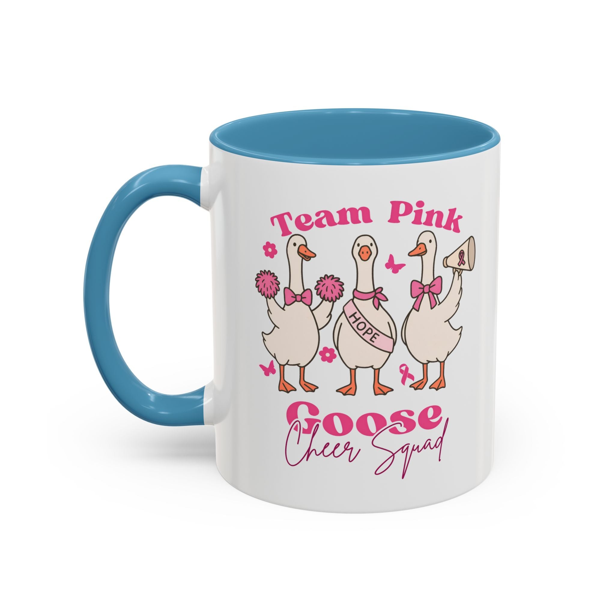 cancer awareness Team Pink Goose Cheer Squad Coffee Mug - Cute Animal Mug for Fun Gifts,   Home Decor/Office Use