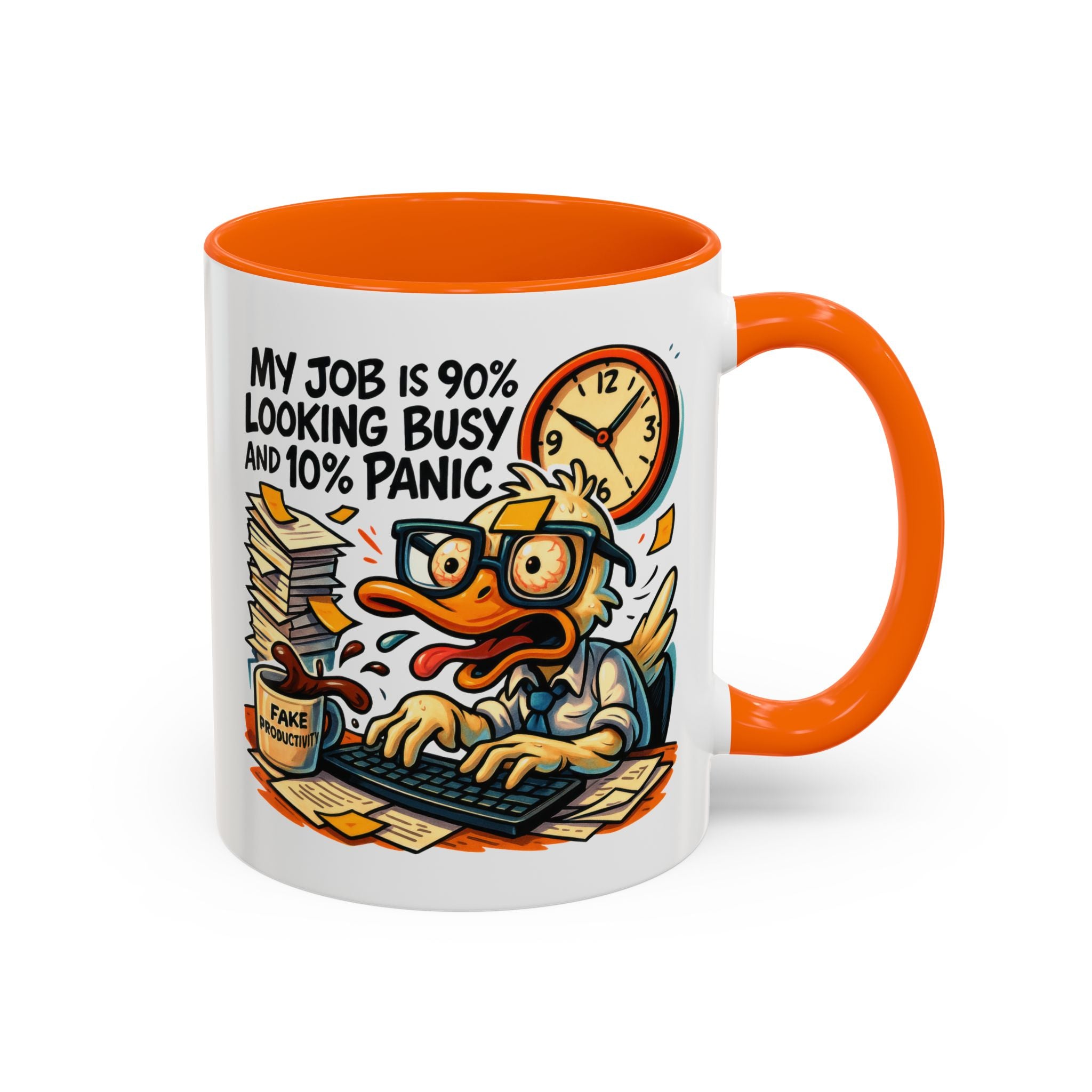 Funny Office Duck Coffee Mug | Perfect Gift for Office Workers, Desk Jokes, Humor, Funny Barista Mug, Creative Gift Idea