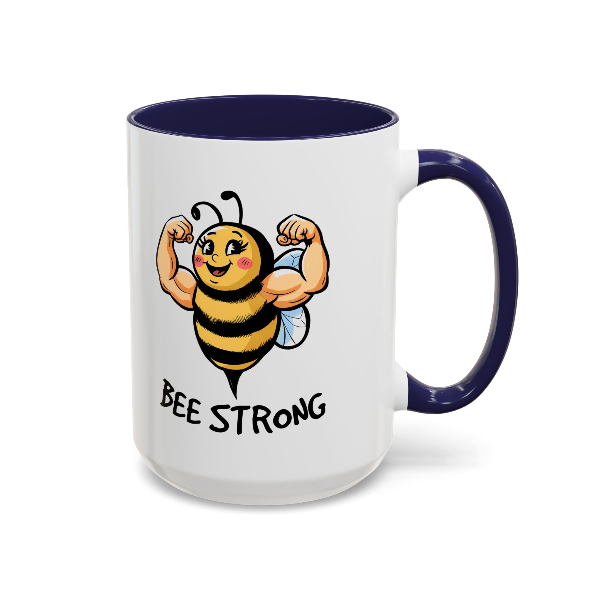 Bee Strong Accent Coffee Mug - Motivational Mug for Strength and mental health
