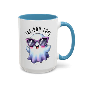 Fab-Boo-Lous Ghost Coffee Mug | Cute Halloween Mug, Fun Gift for Ghost Lovers, Spooky Seasonal Decor, Adorable Tea Cup