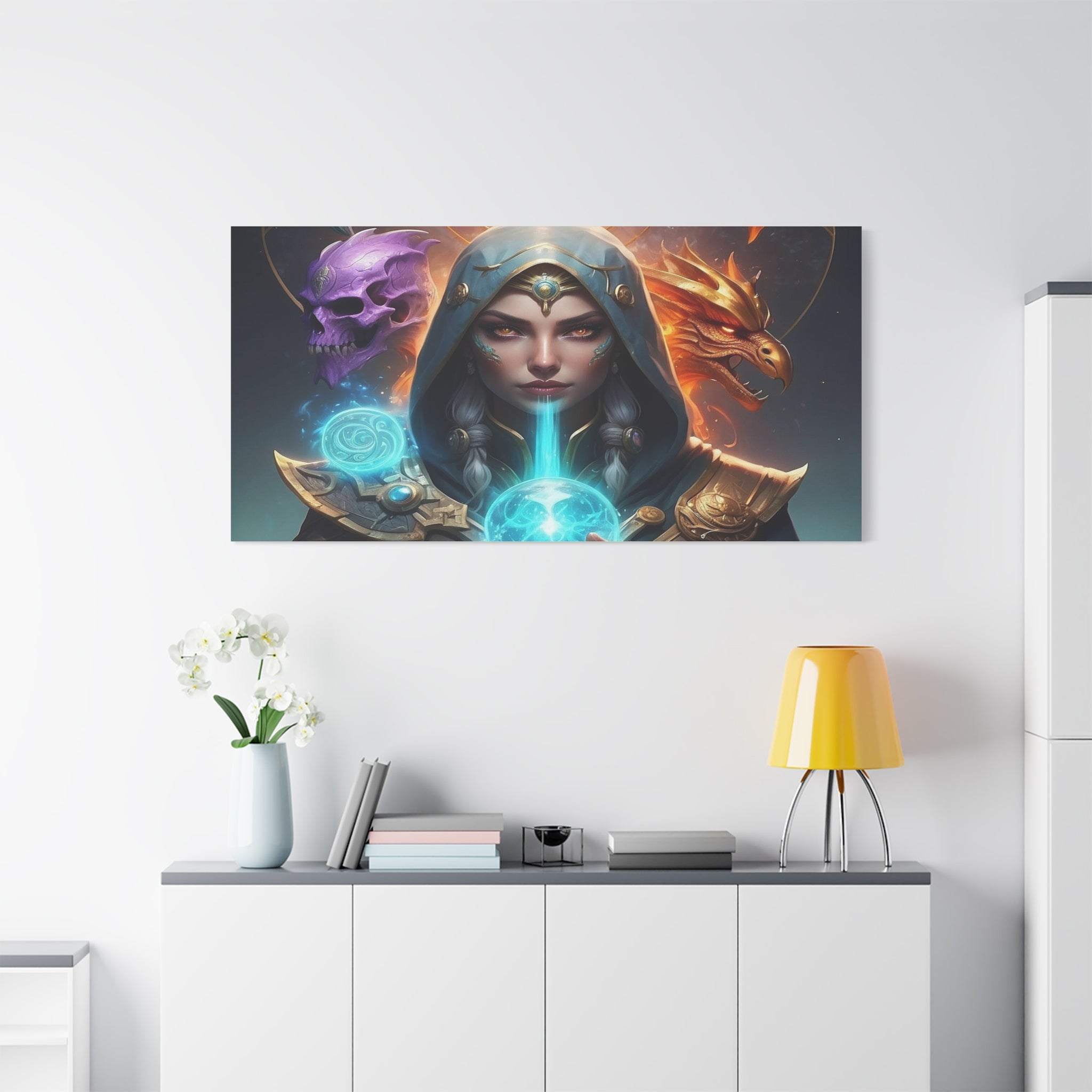 Mystical Sorceress Canvas Artwork - Fantasy Wall Decor