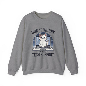 Tech Support Cat Crewneck Sweatshirt – Fun Gift for IT Lovers